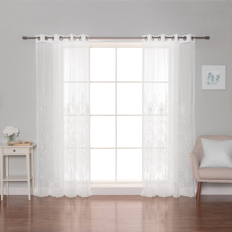 Alisson Sheer Curtain Panel Pair, 52" W x 96" L