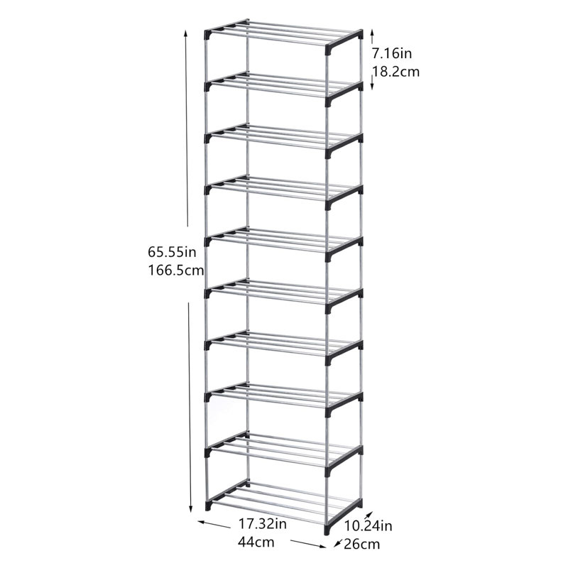 Stackable Shoe Rack For Entryway, Hallway, And Closet - Space-Saving Storage And Organization Solution, Stainless Steel