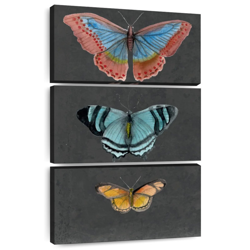 Brampt papillons sur ardoise II, H 45 po x l 28 po