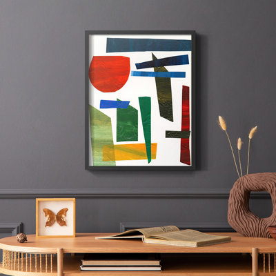 «Colorful Shapes II», reproduction encadrée - bois massif