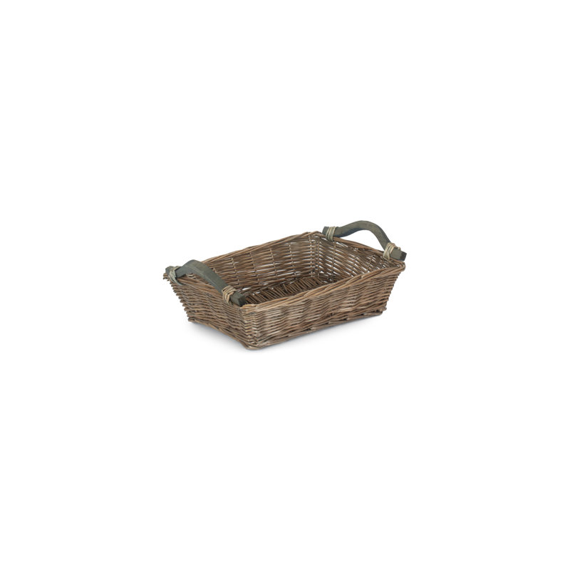 Borger Wicker Storage Tray Basket, 9cm H x 28cm W x 36cm D