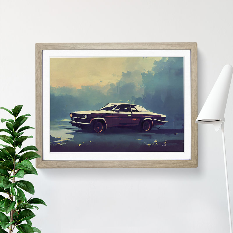Concept Car - Single Picture Frame Print, Oak, 25cm H x 34cm W x 2cm D