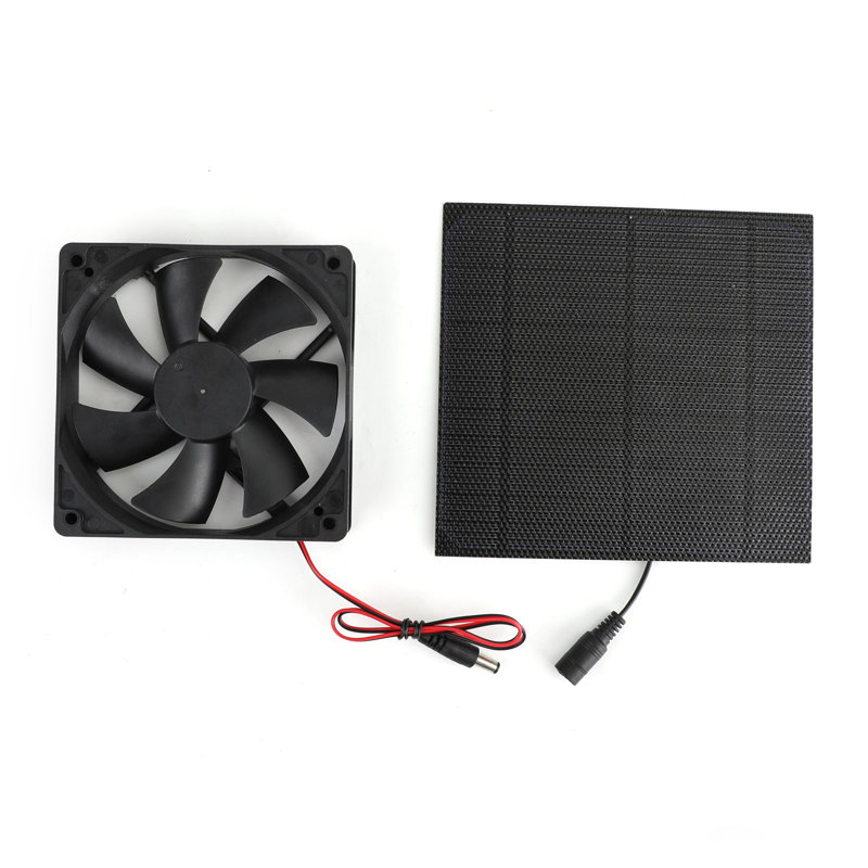 Ventilateur solaire pour serre, H 4,7 po x l 4,7 po x P 1,2 po
