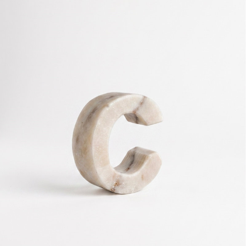 Zeb Text & Numbers Letter Block, C