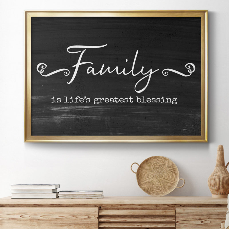 Greatest Blessing - Art textuel avec cadre photo, H 30,5 po x l 42,5 po x P 1,5 po, Toile avec cadre doré, Pas de tapis