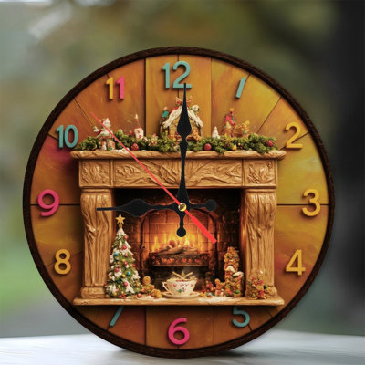 Christmas-Fireplace-Diorama-Clock