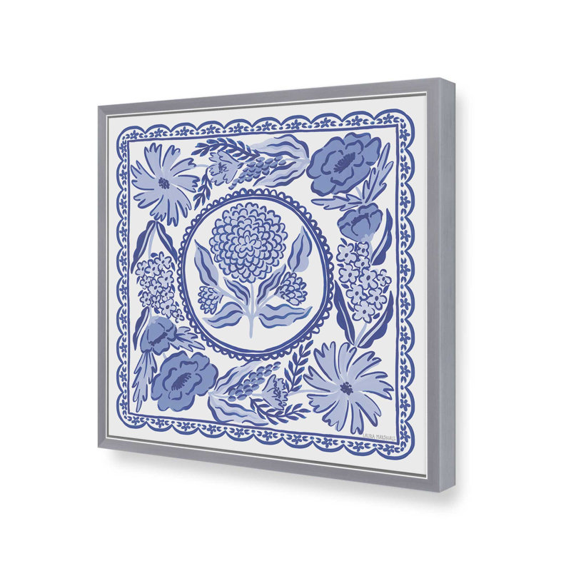 «Bleu Reverie VI» par Laura Marshall, reproduction d'art, H 12 po x l 12 po, Argent argent