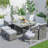Square 8 - Person 49.2'' Patio Dining Set With Cushions-2138796723-2138796722