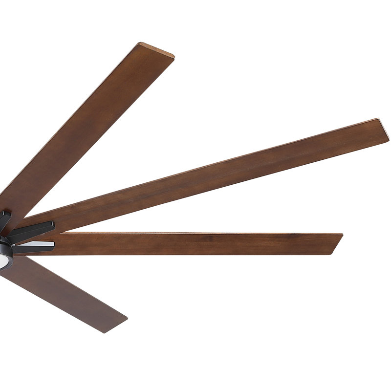 Ventilateur de plafond 84 po avec lumière Lowe, Noir, Noyer