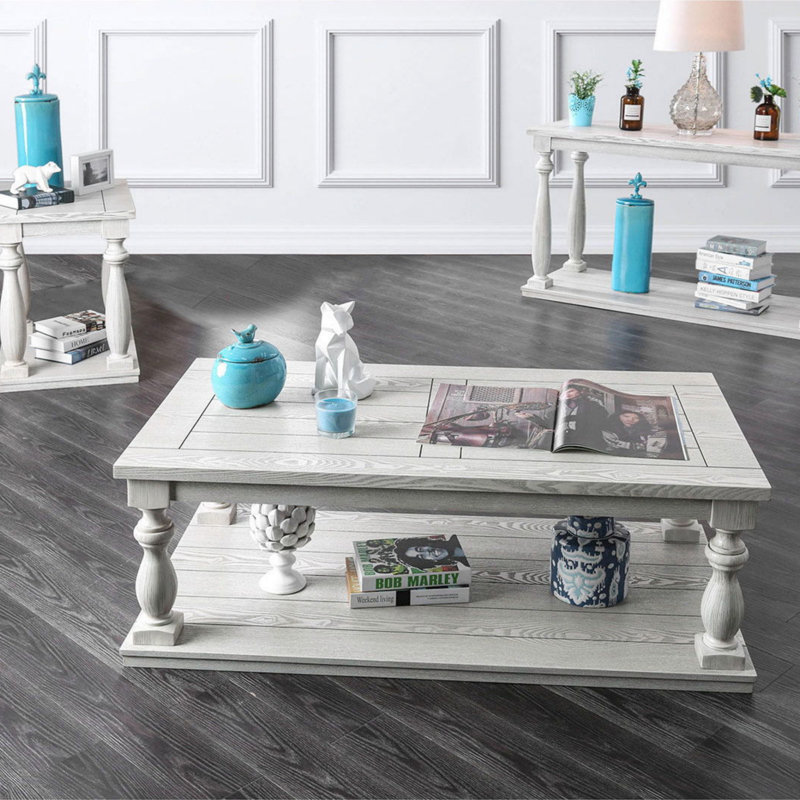 Table de salon blanche antique 1 pièce