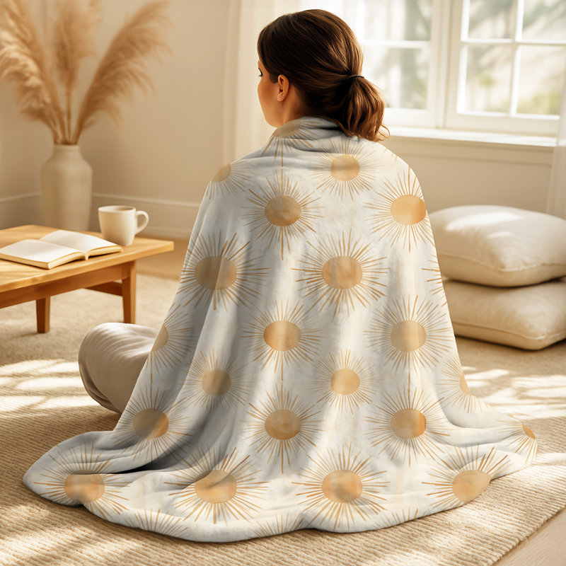 Jeté Boho Sun Glow II - Starburst, Yellow Starburst