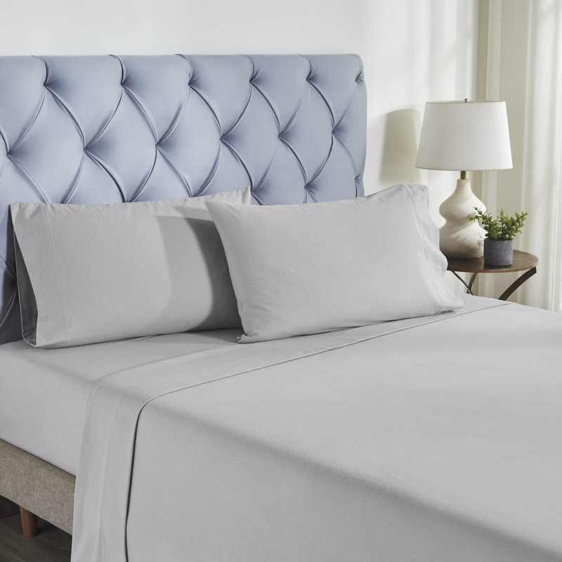 Modern Threads 4-Piece 100% Cotton Flannel Sheet Set – Soft and Durable for Every Season, Mist, Twin Sheet Set