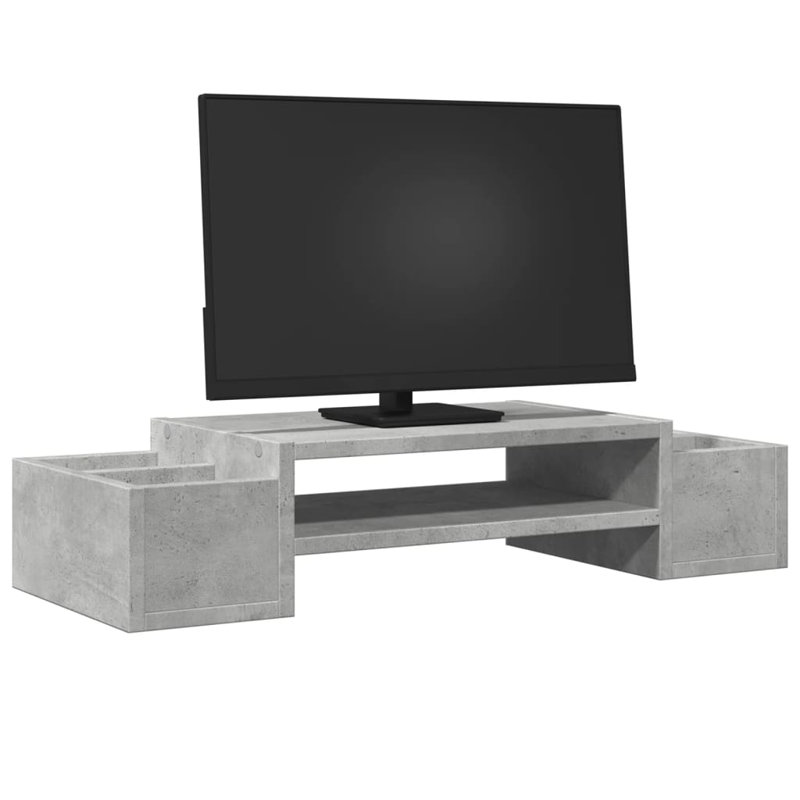 Shirika Manufactured Wood Monitor Stand, Concrete Grey
