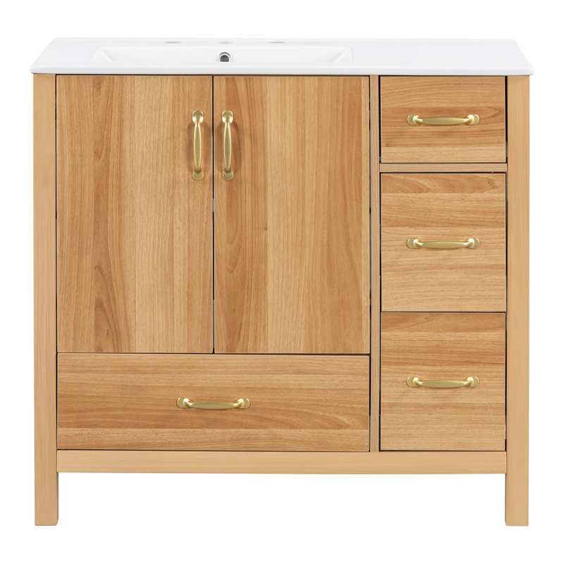 Meuble-lavabo en bois 36 po avec cadre en bois massif