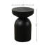 Table de bout ronde en bois de manguier noir massif de 12,4 po x 17,7 po, convenant à la chambre à coucher, entièrement assemblée, avec un design contemporain de 12,4 po de diamètre