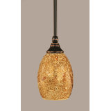 Stem Hung Mini Pendant Shown With 5” Gold Fusion Glass