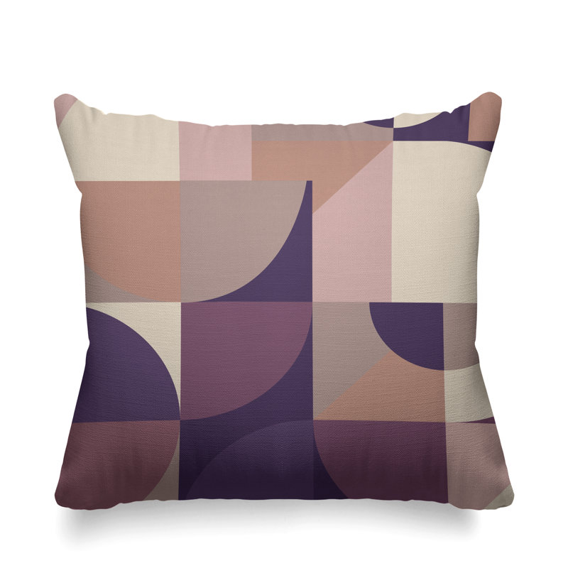 Housse et insert de coussin carré Den, H 15 po x l 15 po, Mauve