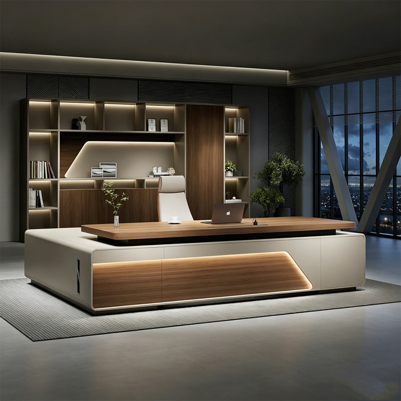 Bureau de direction moderne en L 102,36 po, 29.53" H x 94.49" W x 31.5" D