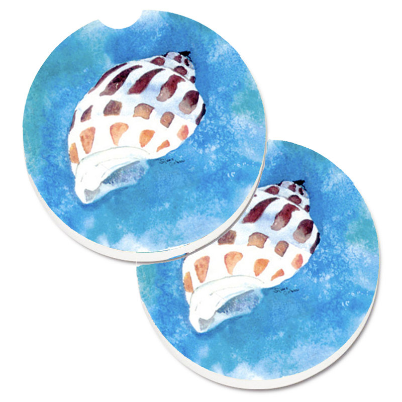 Ceramic Round 2 Piece Car Coaster Set