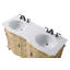 Meuble-lavabo double 54 po beige antique-137891538