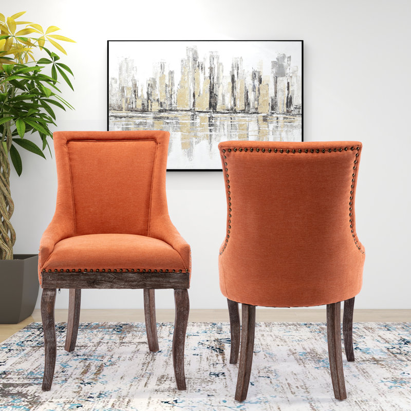Chaise d'appoint rembourrée Alsen, Orange