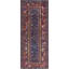 Antique Kazak Hallway Runner Wool Blue Rug