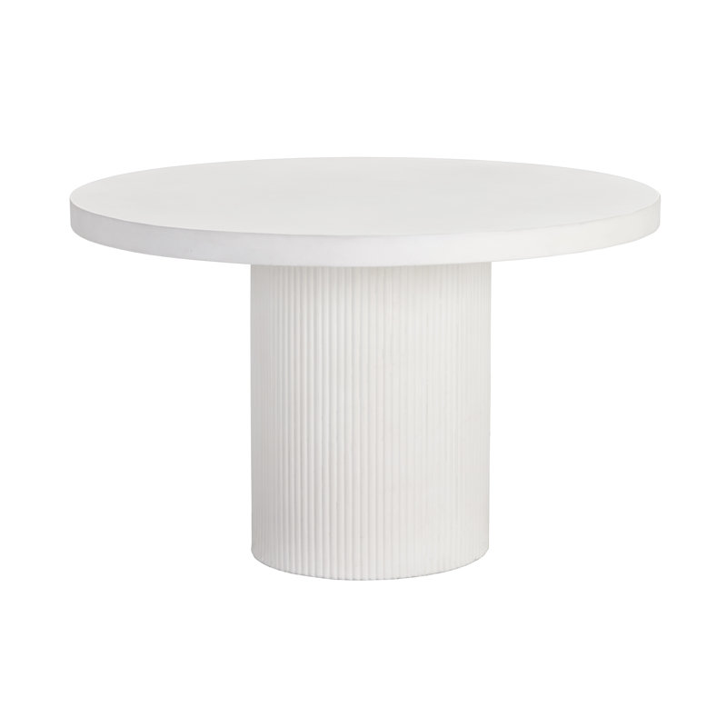 Round Dining Table, White, 30" H x 55" L x 55" W
