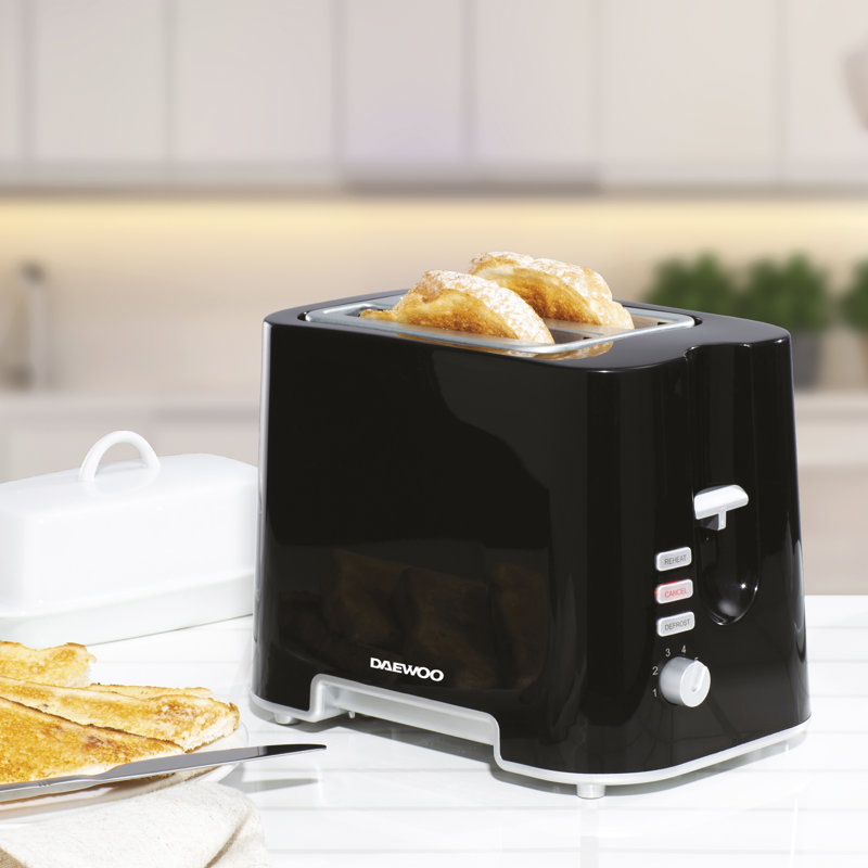 2-Slice Toaster with Chrome Band, Black