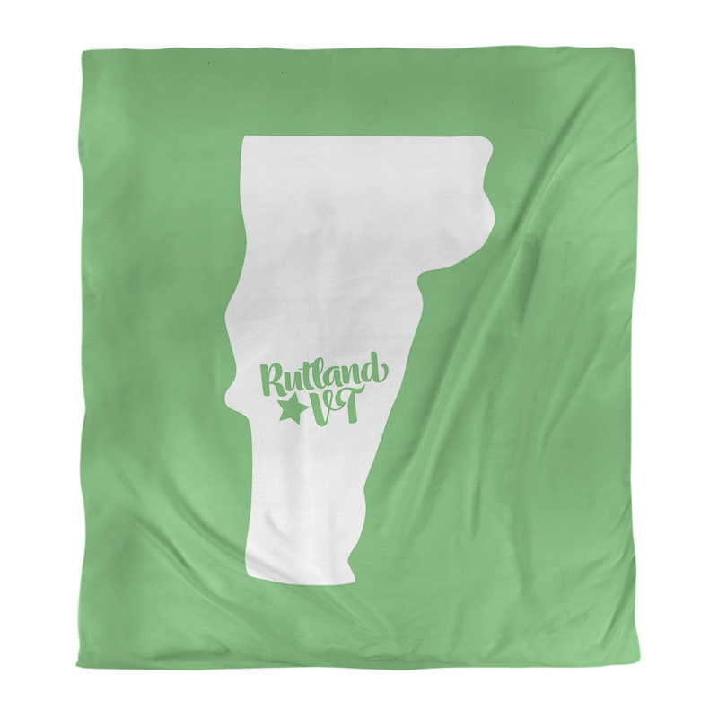 Housse de couette réversible simple rutland vermont, Housse de couette pour grand lit, Vert, Microfibre