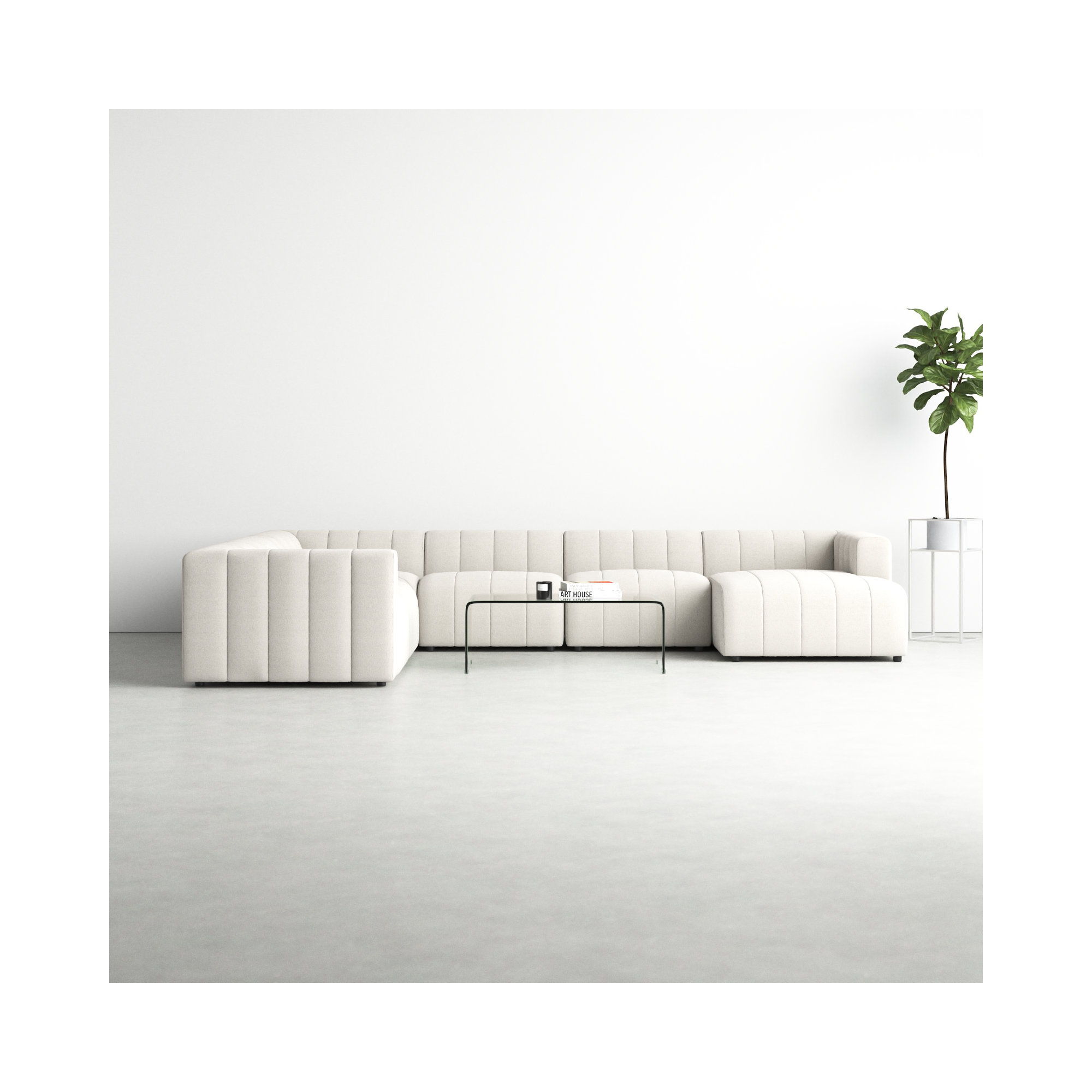 Bowry 6 - Piece Chaise Sectional, 28" H x 157" W x 122" D, Fayette Cloud Polyester Blend, Left Hand Facing