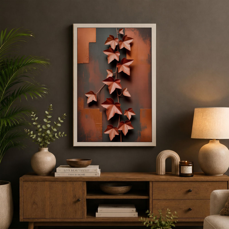 Copper Star Cascade Geometric - Wrapped Canvas, Black Border, 24x16 - 61.0 x 40.6 cm