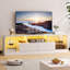 Meuble télé l 63 po avec station de charge et lumière DEL, console multimédia côtière avec 2 tiroirs-1632166321