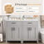 Meuble-lavabo moderne de 48 pouces avec lavabo en céramique, portes à fermeture en douceur, tiroir rabattable, tablettes de porte à double couche, solution de rangement élégante