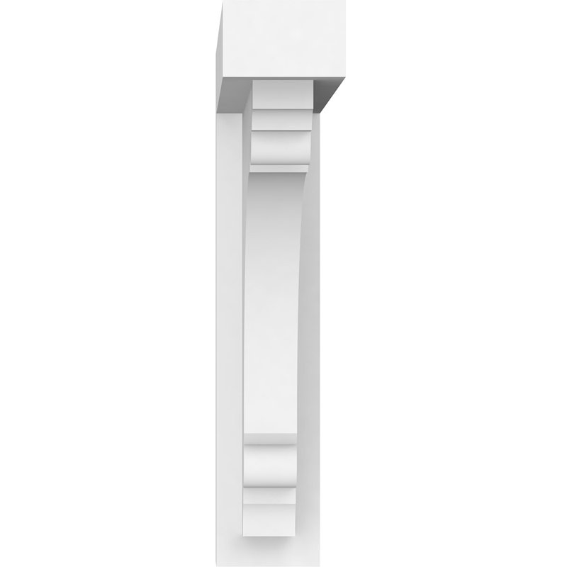 2"W x 10"D x 10"H Standard Warren Architectural Grade PVC Bracket, 10" H x 2" W x 10" D
