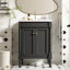 Meuble-lavabo moderne de 24 po avec comptoir d'évier, meuble de rangement à 2 niveaux, lavabo simple | Idée de cadeau-416493464