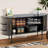 55" Sideboard Buffer Cabinet with Fluted Slide Doors,Tambour Storage Cabinet with Shelves-97261550