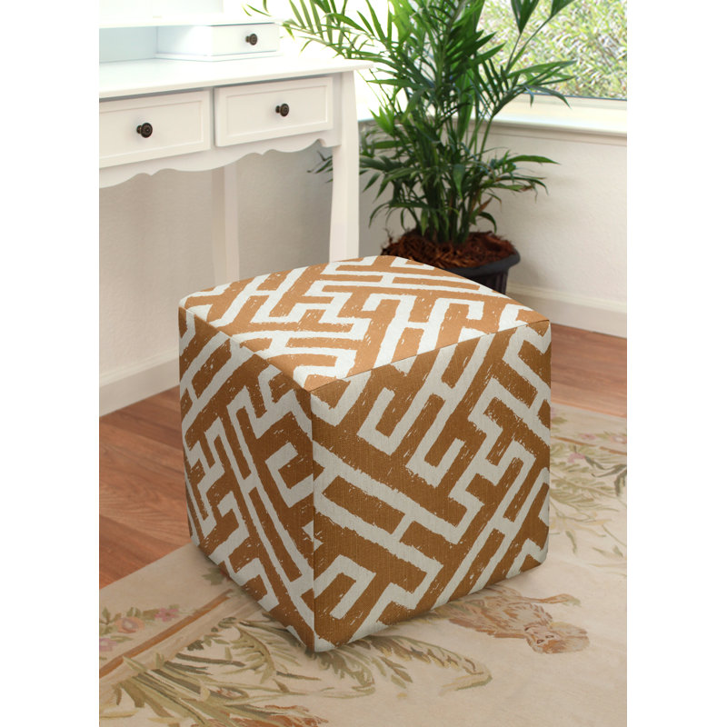 Sameer Upholstered Ottoman, Caramel