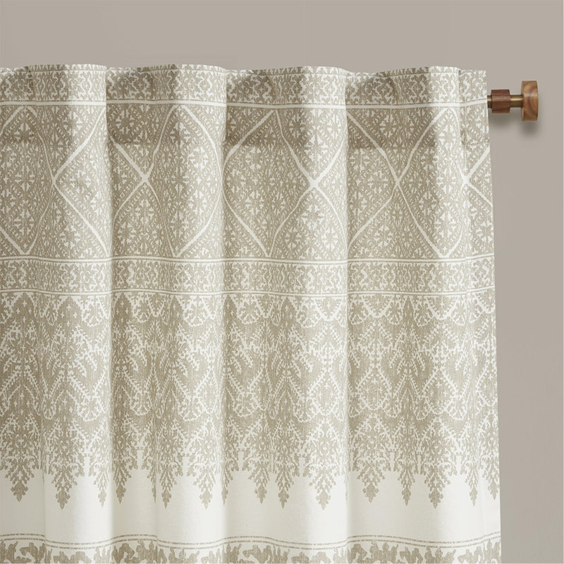 Panneau de rideau en coton avec détails en chenille et doublure (seulement 1 panneau PC)