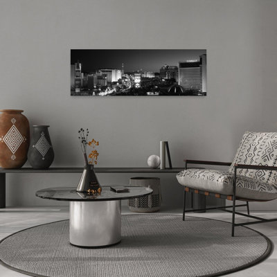 Buildings Lit Up At Night Las Vegas Nevada USA 1 Piece Wrapped Canvas Panoramic Wall Art