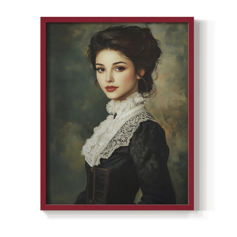 Reproduction encadrée WOMEN Series CCVI - bois massif, H 11 po x l 9 po, Rouge