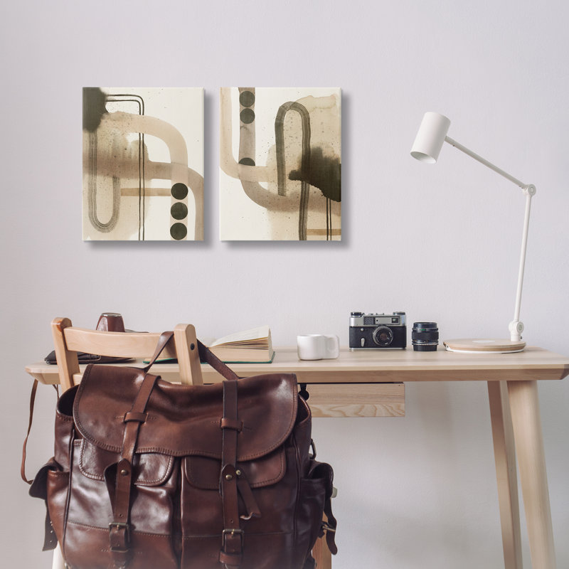  "Midcentury Curved Arches", ensemble de 2 toiles murales par Grace Popp, H 20 po x l 16 po