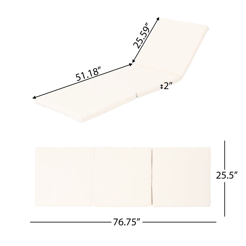 Outdoor Lounge Pillow In Cream, Water - 76.52"D X 26.16"W 2.01"H, No Assembly Required For A Relaxing Moment Cream Veranda Cushion Needed