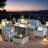 Wicker 6 - Person Outdoor Seating Group With Cushions With Fire Pit Table And Swivel Rocking Chairs-1283541873