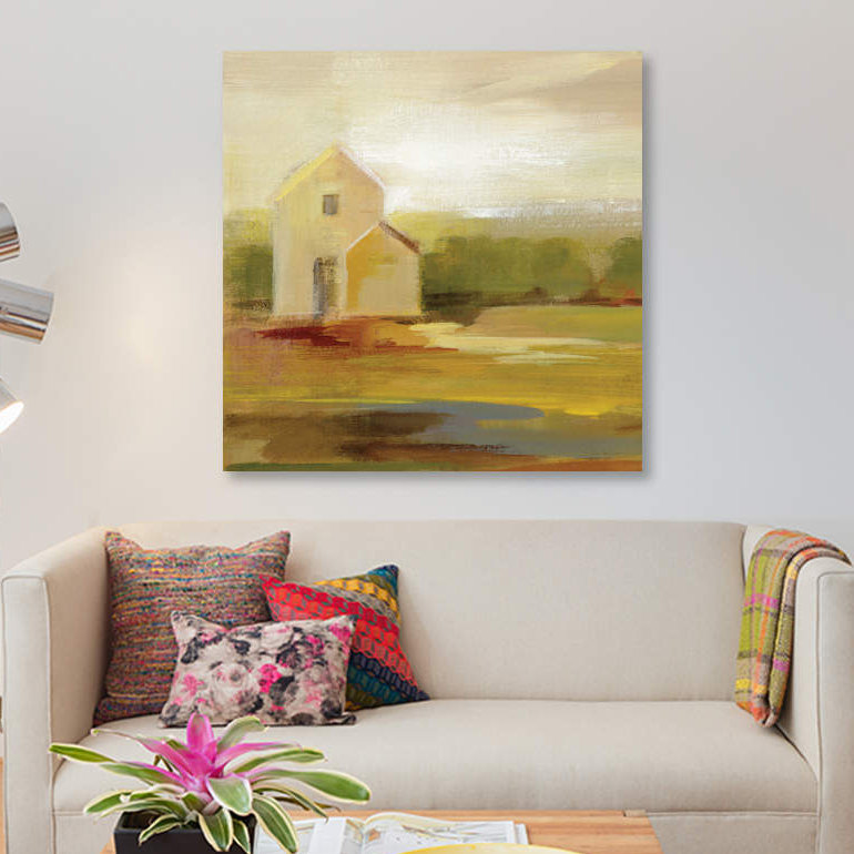 « hillside grange i » par silvia vassileva,, impression sur toile, H 12 po x l 12 po x P 1,5 po, Pas de tapis, Toile tendue