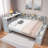 L-shaped Daybed With Storage Cabinets, Shoe Cabinet And Usb Ports-977011862
