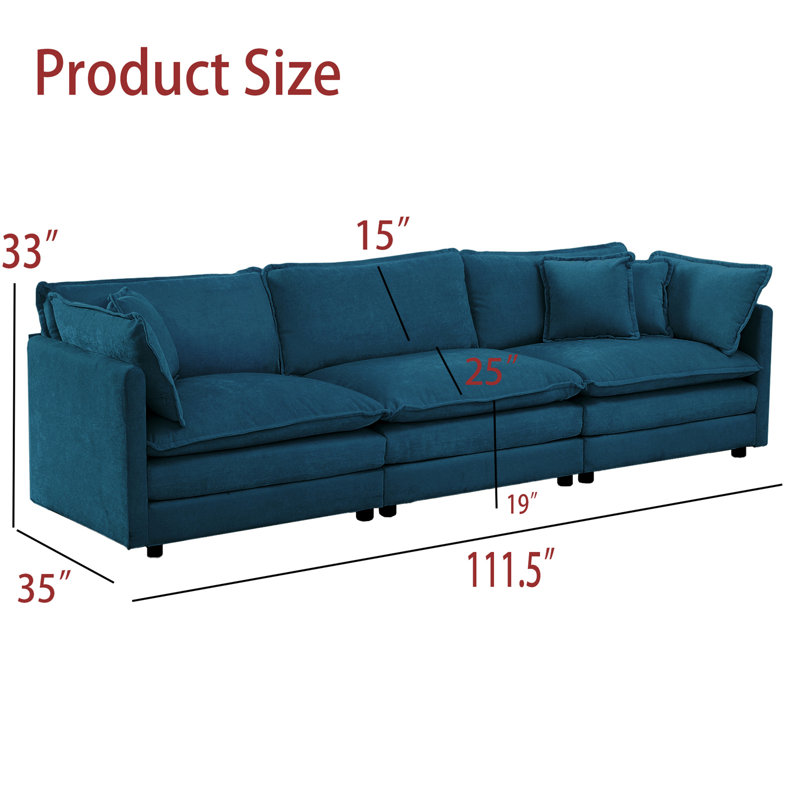 Canapé Lutrecia, Chenille bleu