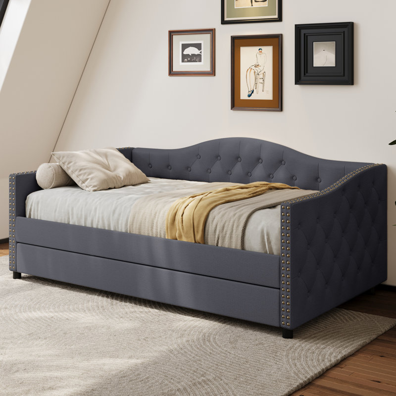Lit de jour avec couchette Kaevion, Double, Gris