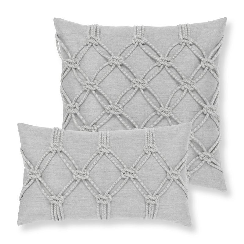 Lagoon Rectangular Indoor/Outdoor Pillow Cover & Insert, Grigio, Rectangular 12"H x 20"W