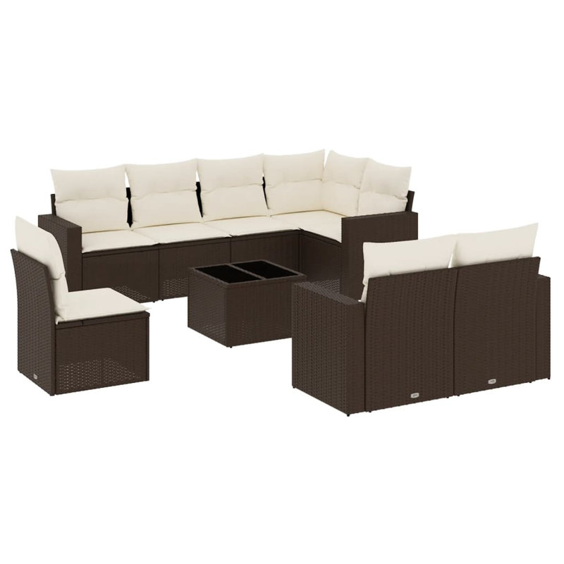 Ensemble de canapé de jardin Vidaxl - brun