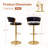 Adjustable 360° Swivel Bar Stools Counter Height Velvet Bar Chairs with Gold Metal Frame & Footrest-339613685